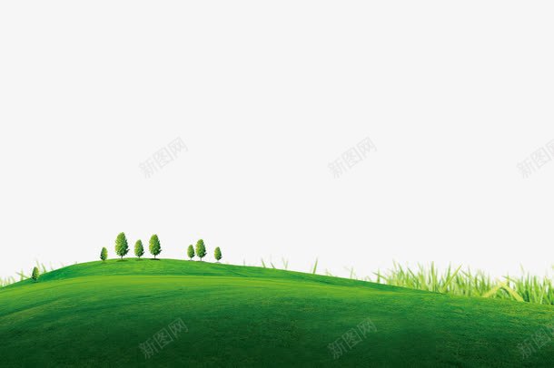 绿色山丘树木装饰边框png免抠素材_新图网 https://ixintu.com 免抠PNG 山丘 树木 绿色 装饰边框