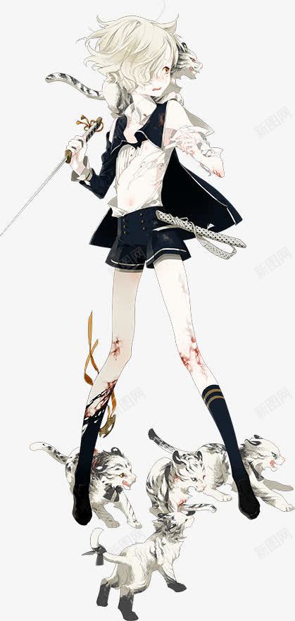 卡通拿着剑的女孩害怕png免抠素材_新图网 https://ixintu.com 卡通 女孩 害怕 拿着