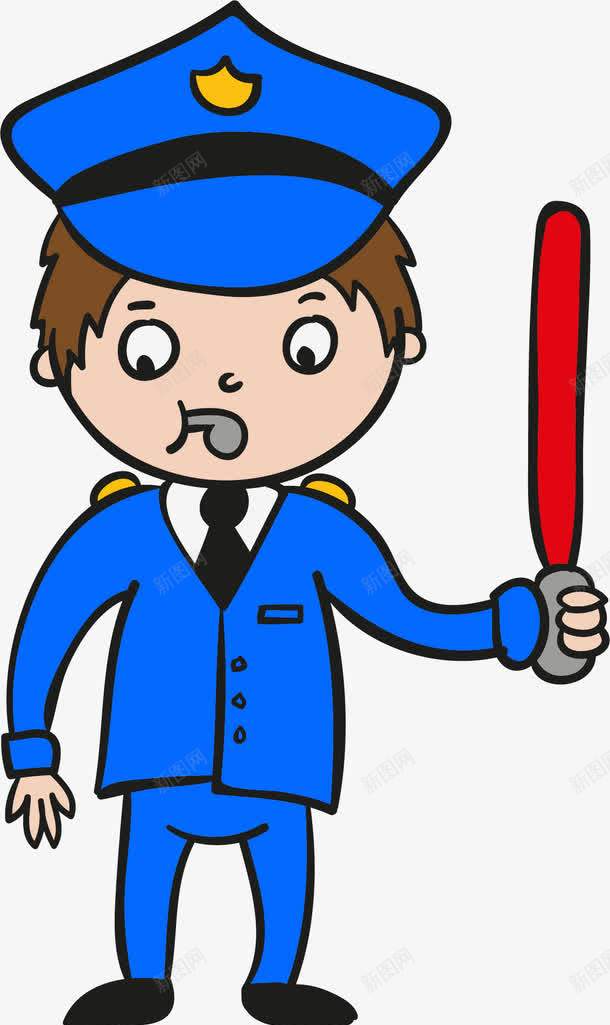卡通吹口哨的警察png免抠素材_新图网 https://ixintu.com 交警 刑警 小警察 手绘 执法 指挥交通 民警 警务人员