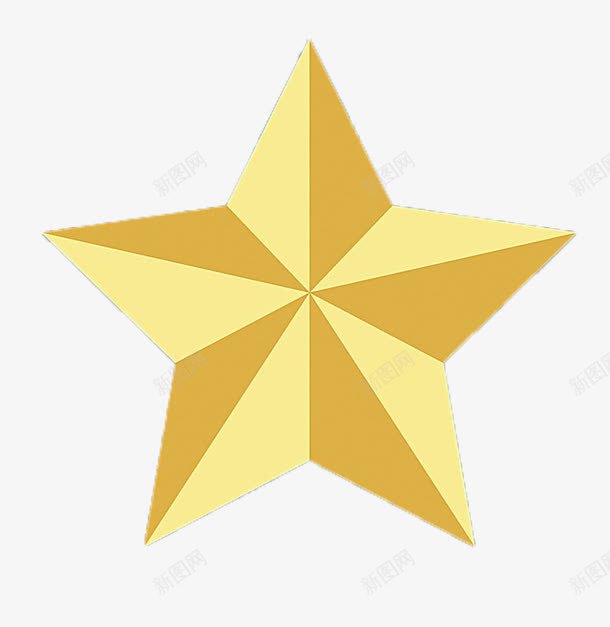 金色五角星图案图案png免抠素材_新图网 https://ixintu.com 创意 现代 简约 金属 金色