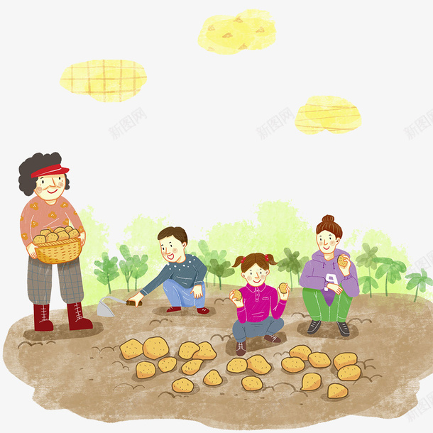 水彩插图农地种植png免抠素材_新图网 https://ixintu.com 农地 农地种植 农民的土地 农用地 农田 土地 水彩插图农地种植