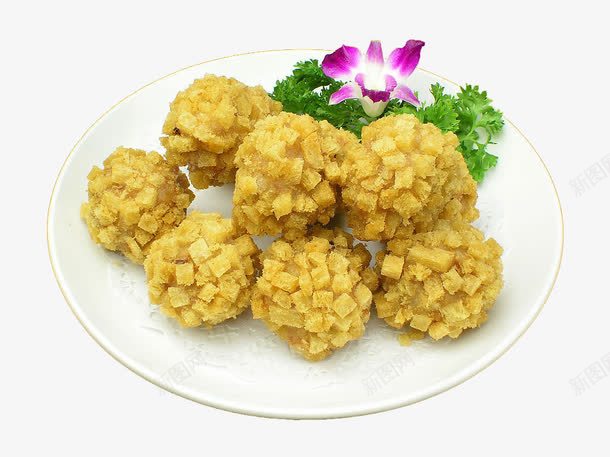 百榕虾球png免抠素材_新图网 https://ixintu.com 中华美食 传统美食 油炸虾球 美味熟菜 餐饮美食