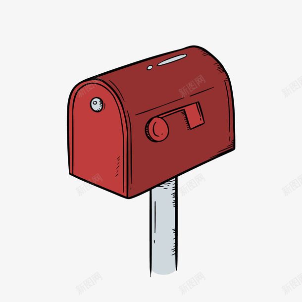 卡通红色信箱png免抠素材_新图网 https://ixintu.com 卡通信箱 红色信箱 红色邮筒 背景装饰