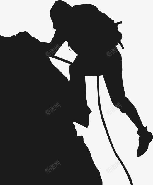 登山成功剪影png免抠素材_新图网 https://ixintu.com 成功 登山剪影 简约 运动