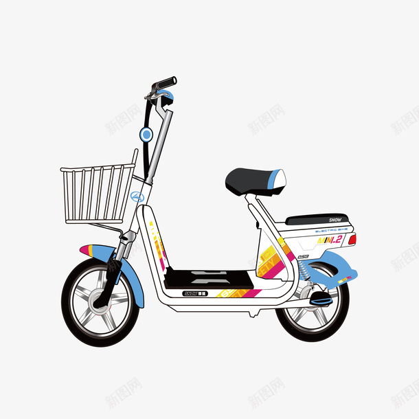 卡通简约交通工具电单车矢量图eps免抠素材_新图网 https://ixintu.com 交通工具 卡通 小清新 彩色 电单车 简约 装饰 矢量图