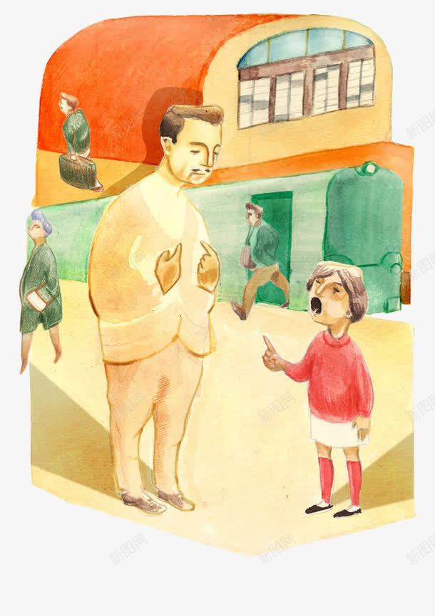 卡通手绘小人询问png免抠素材_新图网 https://ixintu.com 卡通 小孩 房屋 手绘 男生