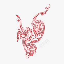 凤凰红色装饰中国风矢量图素材