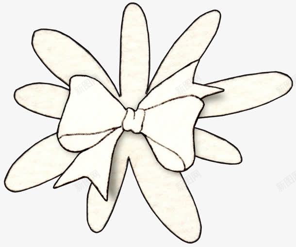花卉png免抠素材_新图网 https://ixintu.com 白色 简笔画 花朵 花瓣 蝴蝶结