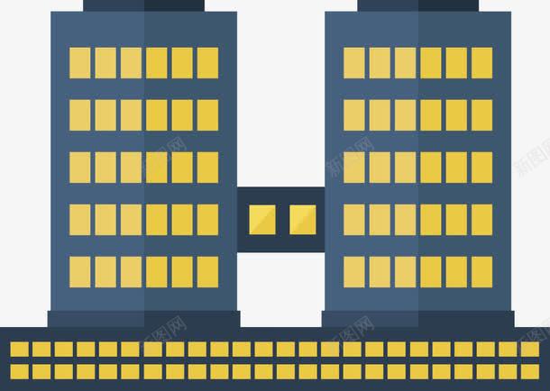 创意建筑双子楼图标矢量图ai_新图网 https://ixintu.com 创意设计 双子楼 图标 建筑 矢量图