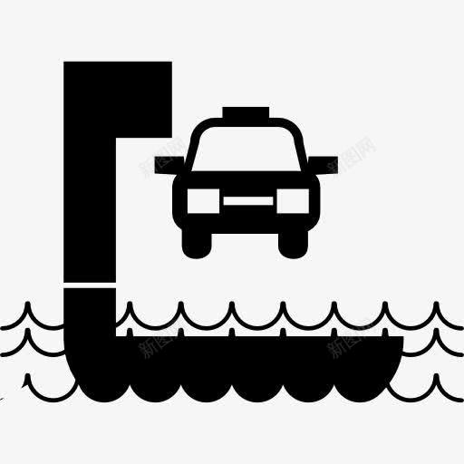 渡轮与汽车图标png_新图网 https://ixintu.com 汽车 海 船 车 运输车辆