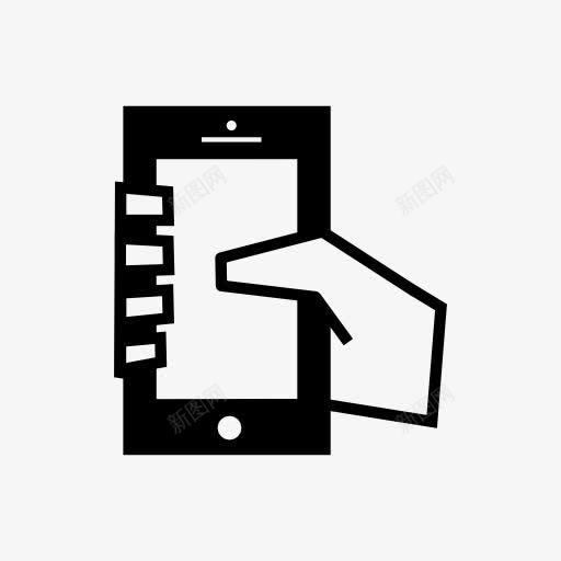 手拿着手机图标png_新图网 https://ixintu.com 手机