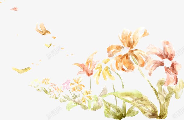 手绘唯美甜美花朵png免抠素材_新图网 https://ixintu.com 甜美 花朵