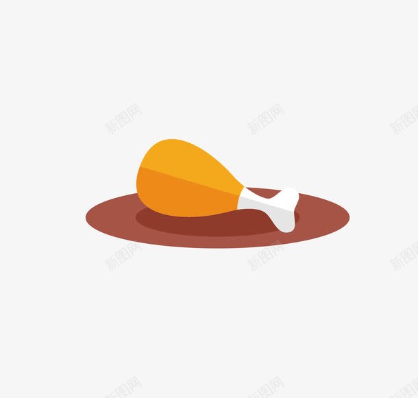 鸡腿矢量图ai免抠素材_新图网 https://ixintu.com 卡通食物 扁平食物 矢量食物 鸭腿 矢量图