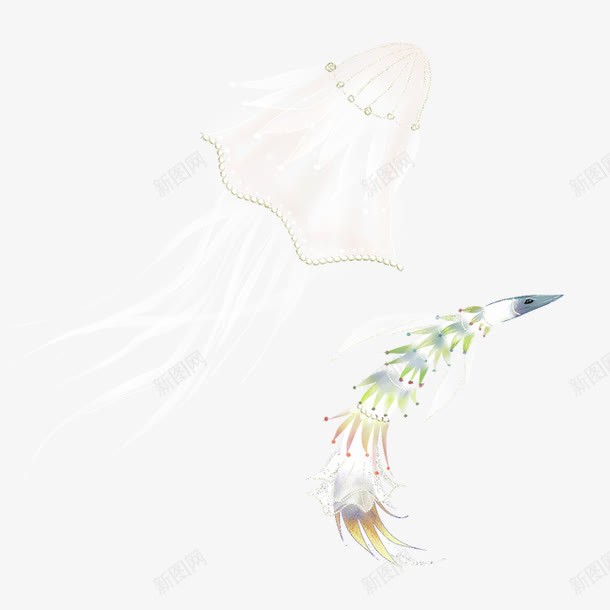 卡通水母png免抠素材_新图网 https://ixintu.com 动物 卡通 水母 红色水母