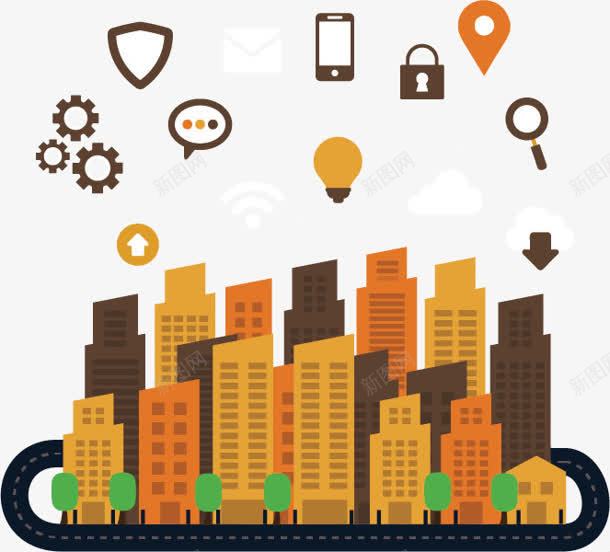 棕色卡通建筑图标png_新图网 https://ixintu.com 卡通 图标 建筑 棕色