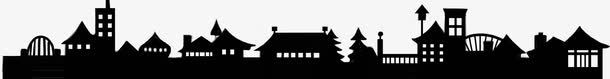 手绘黑色建筑古典png免抠素材_新图网 https://ixintu.com 古典 建筑 黑色