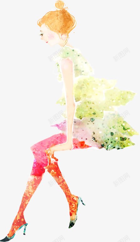 手绘女性观赏png免抠素材_新图网 https://ixintu.com 图片 女性 观赏