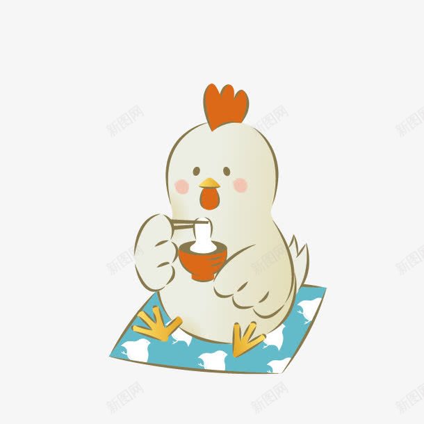 卡通小鸡吃饭png免抠素材_新图网 https://ixintu.com 灏忛浮鍚冮 鍗 鎵嬬粯鍔墿 鏃郴鎵嬬粯