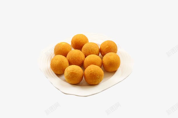 黄色香炸糯米丸子png免抠素材_新图网 https://ixintu.com 丸子 糯米 黄色