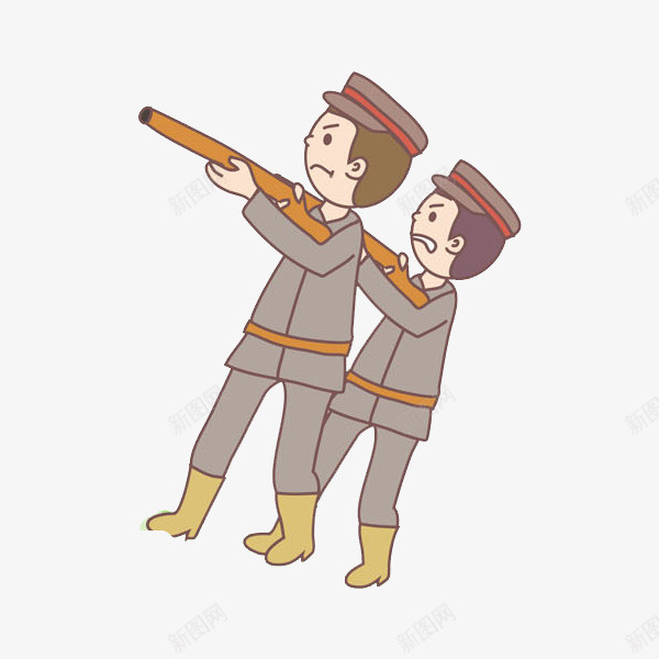 拿枪的人png免抠素材_新图网 https://ixintu.com 人物 军事设备 军人 卡通 开枪 手绘 枪支 水彩