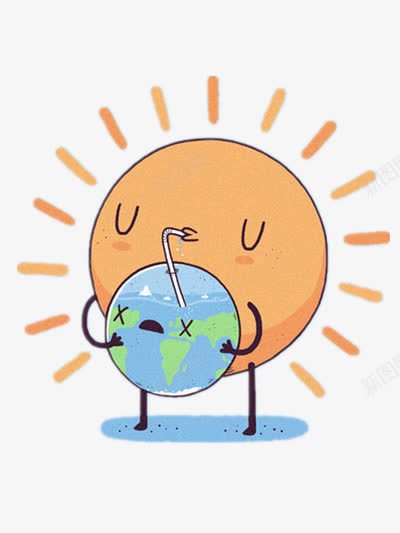 创意太阳和地球png免抠素材_新图网 https://ixintu.com 可爱 和谐 拥抱 搞笑