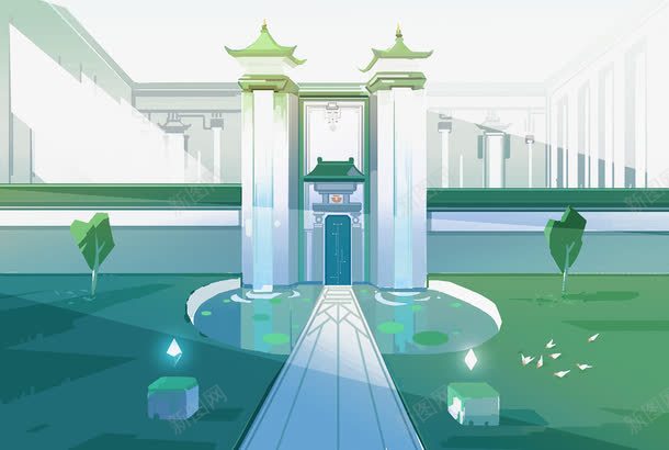 手绘卡通城门场景图案png免抠素材_新图网 https://ixintu.com 场景图案 建筑图案 手绘卡通城门