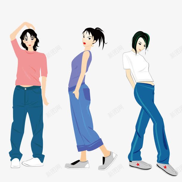 摆动作的美女矢量图ai免抠素材_新图网 https://ixintu.com 摆动作 模特 美女 矢量图