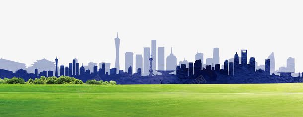扁平城市背景png免抠素材_新图网 https://ixintu.com 城市 建筑 扁平 蓝色