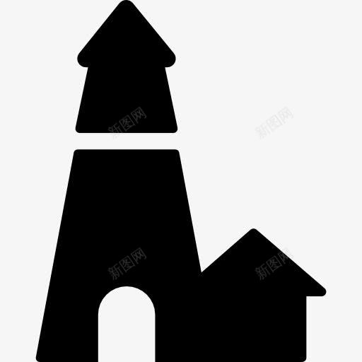 房子和塔图标png_新图网 https://ixintu.com 城堡 寺庙 建筑 教堂