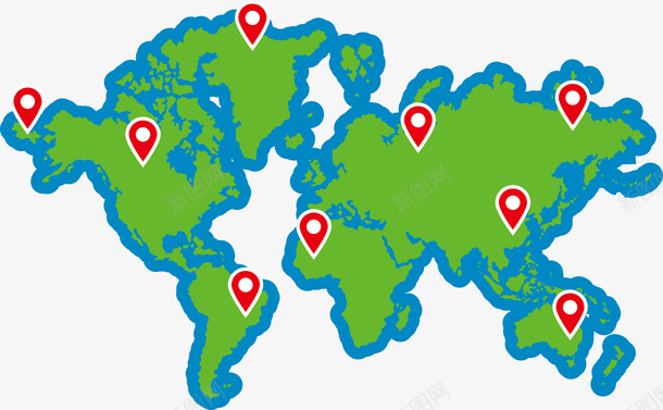 绿地海洋板块矢量图eps免抠素材_新图网 https://ixintu.com 地壳 地球 地球板块 大陆板块 板块 绿地 运动 矢量图