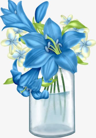 手绘玻璃瓶中的紫娇花png免抠素材_新图网 https://ixintu.com 卡通紫娇花 手绘玻璃瓶 手绘紫娇花 玻璃瓶中的紫娇花