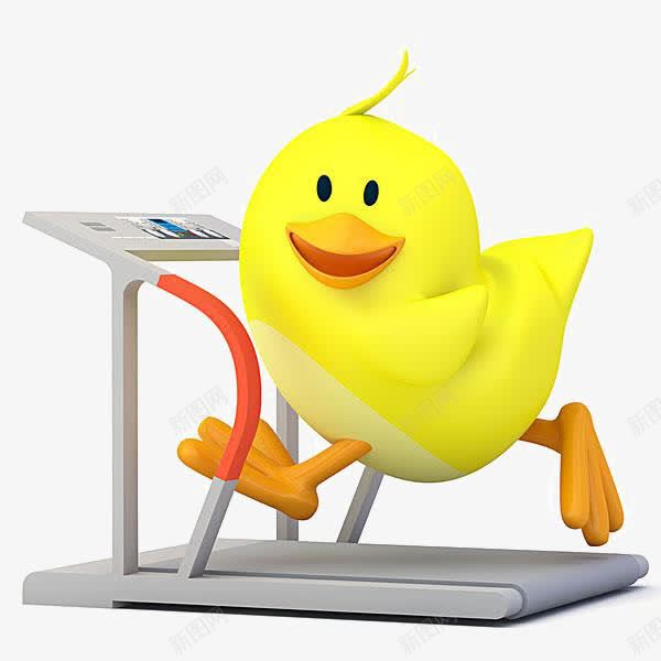 跑步机上的小鸡png免抠素材_新图网 https://ixintu.com 上的小鸡 小鸡png 跑步机