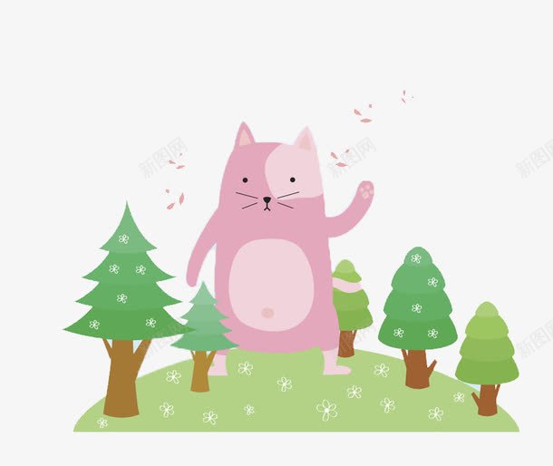 树木龙猫png免抠素材_新图网 https://ixintu.com 卡通动物 卡通手绘 水彩画 萌宠 装饰图案