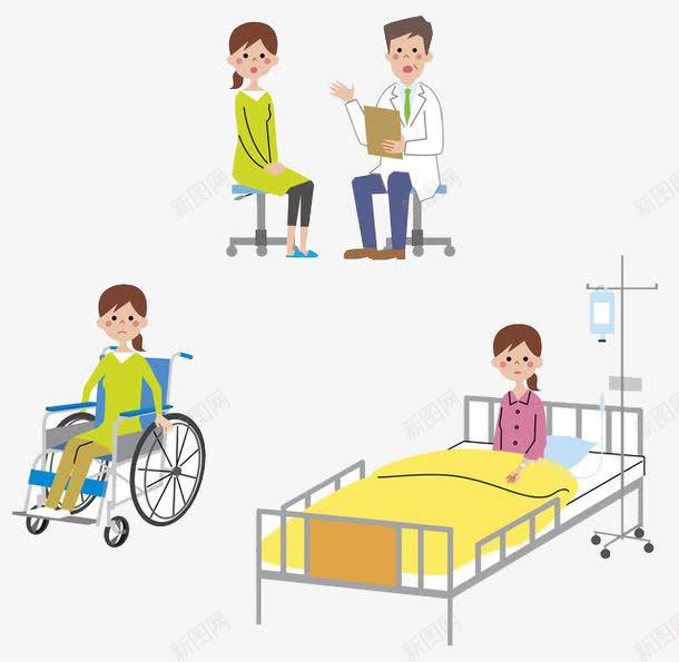 病人治病png免抠素材_新图网 https://ixintu.com 卡通 挂水 治病 病人