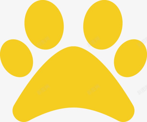 黄色卡通猫爪印标图标png_新图网 https://ixintu.com 卡通 卡通猫爪印 图标 爪印 猫 猫爪 猫爪印 黄色