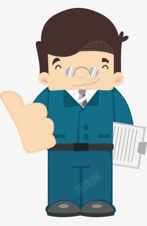 蓝色扁平小人大拇指png免抠素材_新图网 https://ixintu.com 小人大拇指 扁平 蓝色