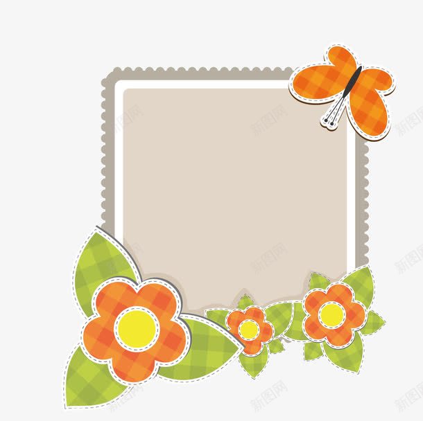 相框画框png免抠素材_新图网 https://ixintu.com 画框 相框 花卉 花朵 花边 蝴蝶 角花