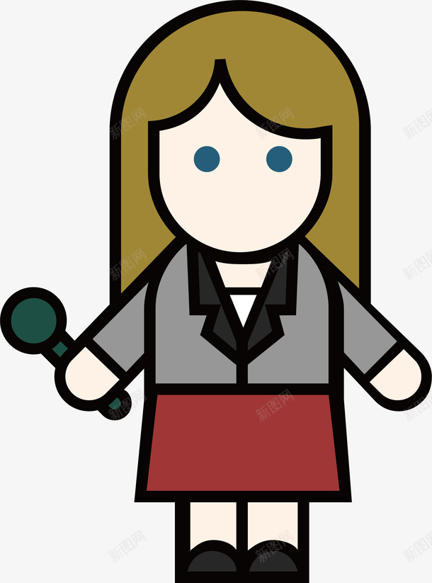 女孩元素矢量图ai免抠素材_新图网 https://ixintu.com png 主持人 元素 卡通 卡通主持人 女孩 矢量图