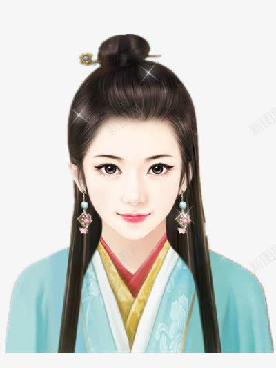 蓝衣帅气女子古风手绘png免抠素材_新图网 https://ixintu.com 古风 女子 帅气 手绘 蓝衣