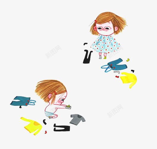 玩耍的小孩png免抠素材_新图网 https://ixintu.com 卡通涂鸦 小孩 小朋友 短发 衣服