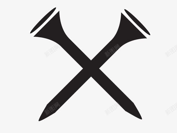 黑色交叉小钉子矢量图eps免抠素材_新图网 https://ixintu.com 交叉小钉子 工具 矢量钉子 黑色钉子 矢量图