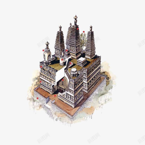 手绘寺庙建筑png免抠素材_新图网 https://ixintu.com PNG 免抠 城堡 寺庙 建筑 手绘