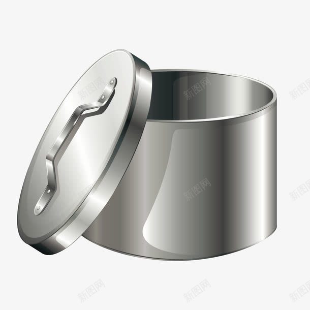 灰色金属锅具png免抠素材_新图网 https://ixintu.com 反光 圆形 渐变 灰色 盖子 纹理 质感 金属