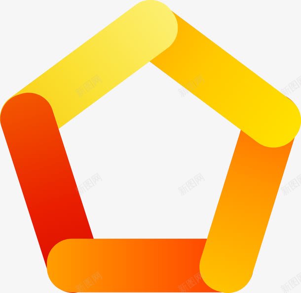 彩色渐变色三角形图标png_新图网 https://ixintu.com 三角型 三角形 五边形 六边形 图标 标志