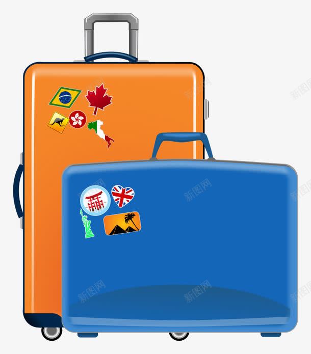 可爱旅行箱png免抠素材_新图网 https://ixintu.com 卡通旅行箱 可爱 旅游 旅行 旅行箱 箱子 蓝色箱子 黄色箱子