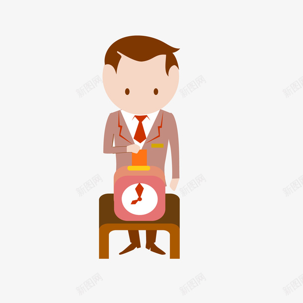 卡通上班打卡的商务人士矢量图ai免抠素材_新图网 https://ixintu.com 上班打卡 上班打咖 人物设计 卡通 商务人士 扁平化 矢量图