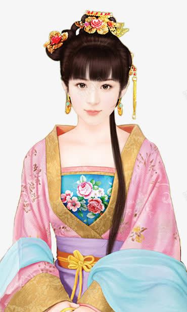 金头饰女子手绘古风png免抠素材_新图网 https://ixintu.com 古风 头饰 女子 手绘