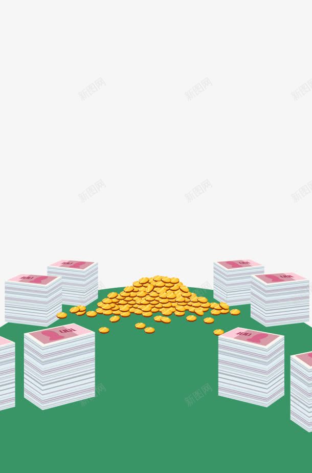 金币钞票装饰png免抠素材_新图网 https://ixintu.com 装饰 金币 钞票