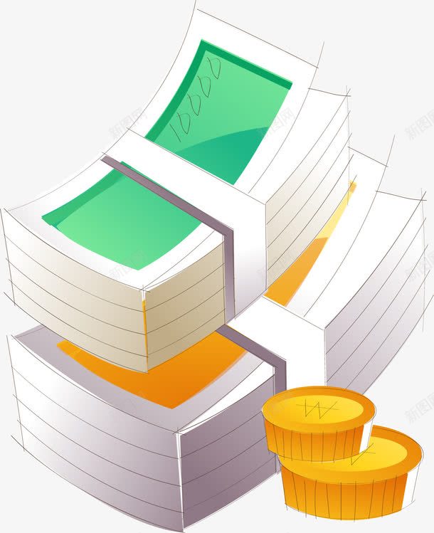 钱png免抠素材_新图网 https://ixintu.com 卡通 可爱卡通 手绘 手绘图 金币 金钱