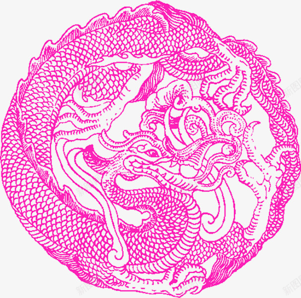 中国风龙装饰png免抠素材_新图网 https://ixintu.com 中国风 剪纸 复古 红色
